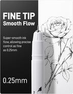 JusArt Fineliner Pens, 0.25mm Ultra Fine Point Pens 01, No Bleed, Waterproof - Image 2