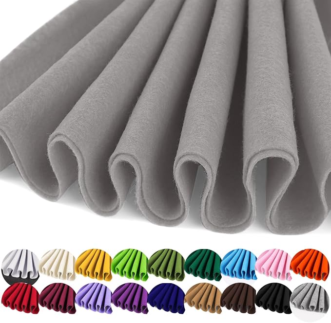 IONTACH 36" X 36" Grey Soft Felt Fabric 1.6mm Thick | Felt Sheets by IONTACH