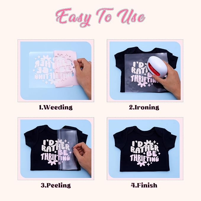 Tintnut Pastel Boho HTV Heat Transfer Vinyl, easy cut & weed, stretch washable - Image 4