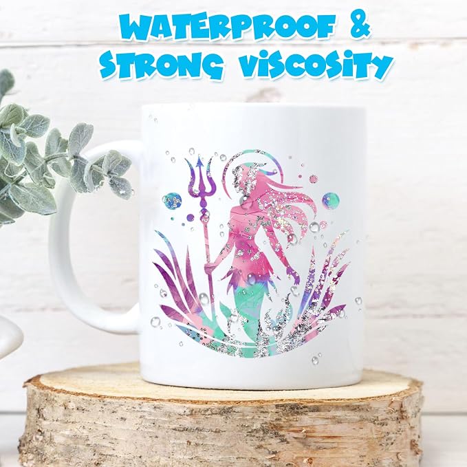 Tintnut Watercolor Permanent Vinyl 10 Sheets 12x10in Mermaid Adhesive Vinyl | - Image 6