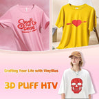 VinylRus Red Puff Vinyl Heat Transfer -12” x 6ft Puffy 3D Iron on Vinyl - Image 3