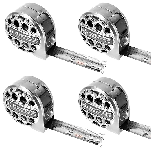 4PCS Tape Measure 25Ft/7.5M Double Side Scale Metric/Imperial Mesuring Tape | by Unknown