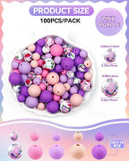 FIVEIZERO 100PCS 9mm & 15mm Silicone Beads, Fade-resistant, Easy-clean - Image 2