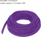 uxcell PET Expandable Sleeving 25ft 1/2" Purple Cable Management Sleeve Cord - Image 3
