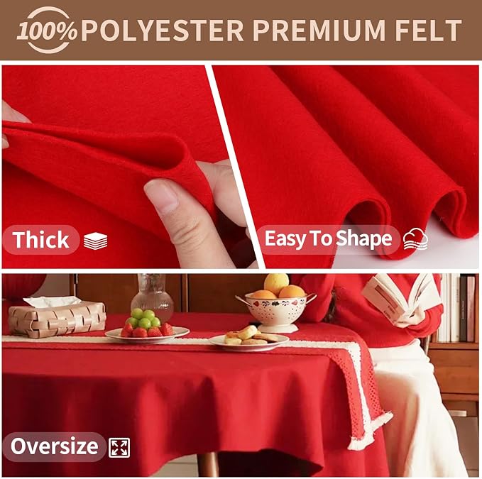 Red Felt Fabric Sheet 108" X 36", 1.4mm Thick Large Soft Durable Flexible Craft - Image 4