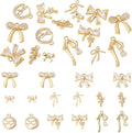 FASHEWELRY Alloy Bowknot Charms Links Golden Bow Tie Connector Charms Metal Bow by FASHEWELRY