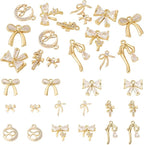 FASHEWELRY Alloy Bowknot Charms Links Golden Bow Tie Connector Charms Metal Bow by FASHEWELRY