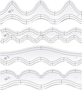 Kigley 4 Pcs Free Motion Quilting Templates Waves Acrylic Quilting Rulers by Kigley