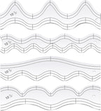 Kigley 4 Pcs Free Motion Quilting Templates Waves Acrylic Quilting Rulers by Kigley