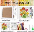 VIGEGU Tulip Cross Stitch Kits for Beginners, Flowers Stamped Cross Stitch for - Image 3