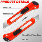DIYSELF 30 Pack Box Cutter Retractable, 18mm Box Knife, Utility Knife - Image 4