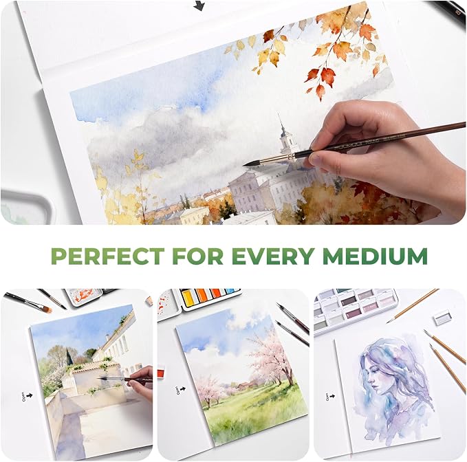 Fuumuui Watercolor Paper Block 9x12 Inch, Smooth Surface 100% Cotton Watercolor - Image 7