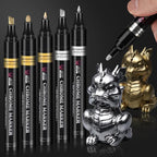 LET'S RESIN 6Pcs Mirror Chrome Markers, 3 Sizes Shiny Chrome Paint Pen by LETSRESIN