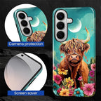 for Samsung Galaxy S26 Case, Highland Cow Flower Pattern Glossy 2 in 1 - Image 5