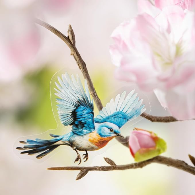 120-Piece Clear Bird & Floral Branch Sticker - Image 6