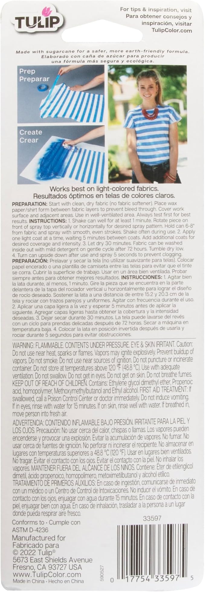 Tulip ColorShot Instant Fabric Spray Paint, Permanent Color Spray-On Fabric - Image 2