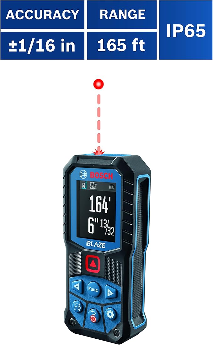 BOSCH GLM165-22 165 Ft Blaze Laser Distance Measure, Includes 2 AA Batteries - Image 20