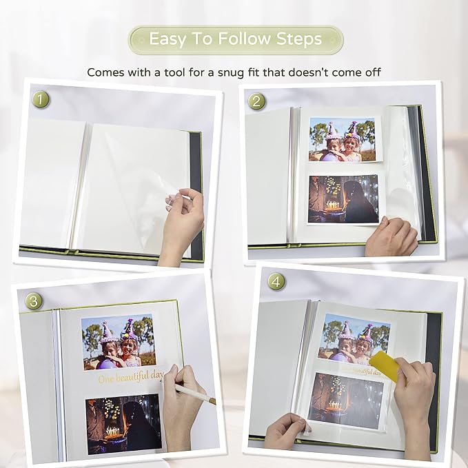 Popotop Large Photo Album Self Adhesive 4x6 5x7 8x10 Scrapbook Album DIY - Image 4