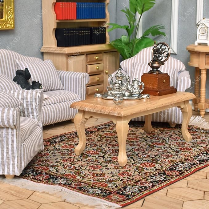 iLAND Miniature Wooden Dollhouse Furniture Set: Sofa, Coffee Table - Image 6