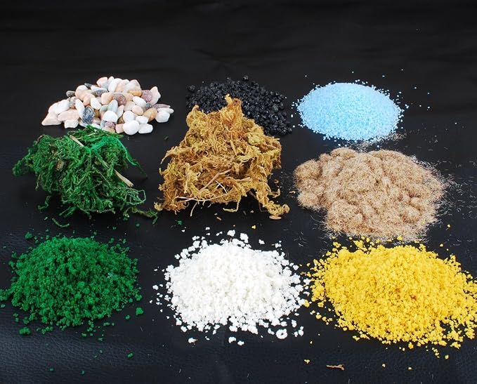 NWFashion 9 Bags Total 300Gram Scenery Basing Material Kit，Stone, Moss Stick - Image 2