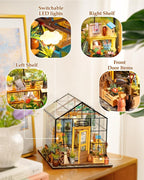 Rowood Miniature House Kit, Mother's Day DIY Miniature Greenhouse Dollhouse Kits - Image 6