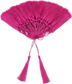 VAPKER 100 Pieces Dark Pink Tassels 13cm/5-Inch Silky Handmade Soft Tassels by VAPKER