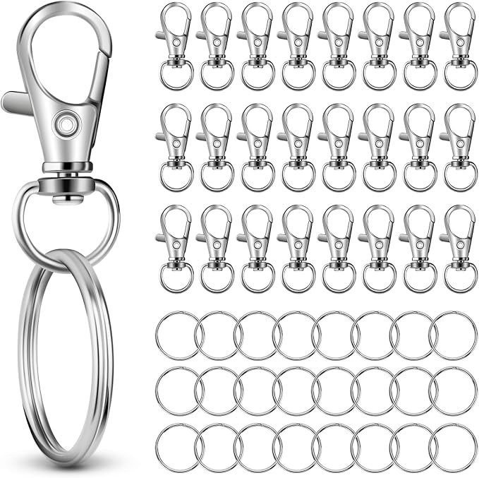 50 PCS in 25 Sets, Metal Swivel Lobster Claw Clasps, Keychain Clip by Unknown
