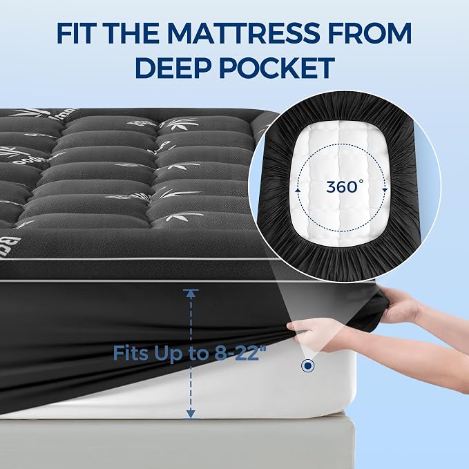 Mattress Topper King Size, Cooling Extra Thick Breathable Viscose Made from - Image 6