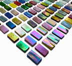 Rectangle Iridescent Glass Mosaic Tiles, 320 Pieces Colorful Stained Glass - Image 5
