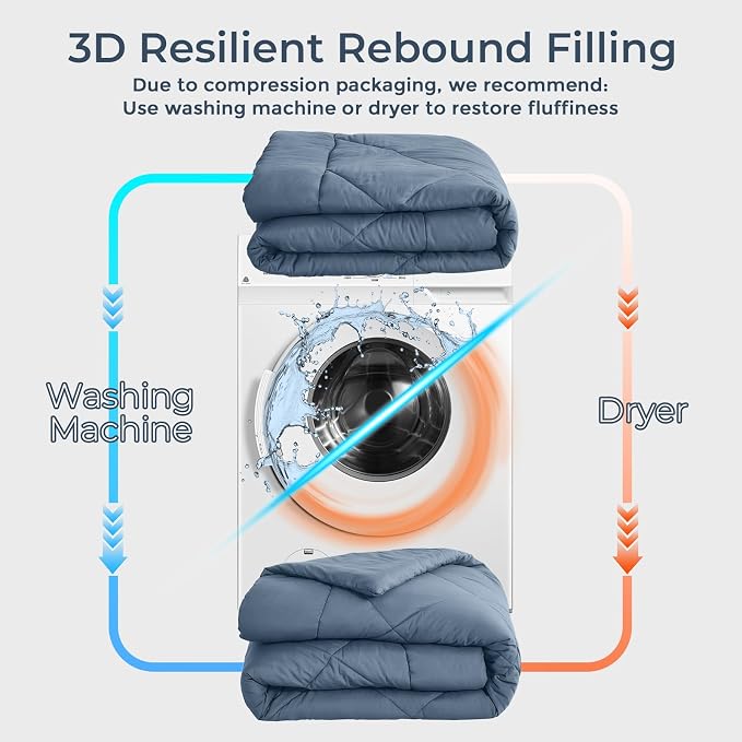 HEVUMYI Dusty Blue King Comforter Set - Image 6