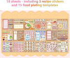 Girl's Japanese Kawaii Food Platter Scene Sticker Book, 18 Sheets DIY Lunchbox - Image 5