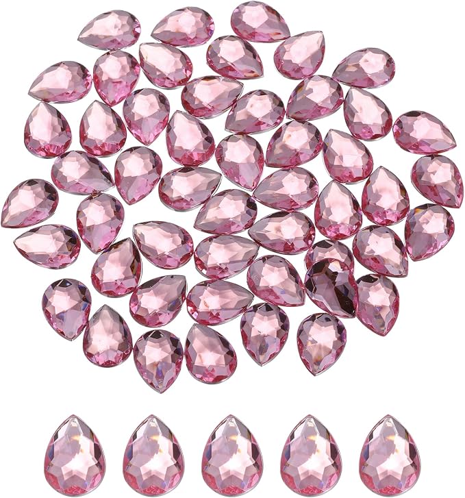 MECCANIXITY 50PCS Flat Back Acrylic Teardrop Gems 18x25mm Artificial Rhinestones by MECCANIXITY