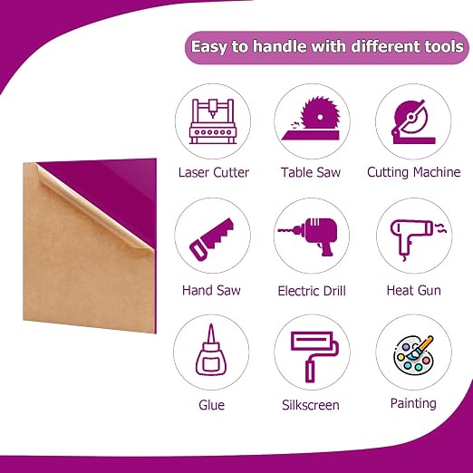 2 Pack 16'' x 20'' Opaque Purple Acrylic Sheet, 3mm Thick Acrylic Plastic Sheet - Image 4