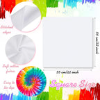Chumia Cotton White Bandana for Tie Dying Bulk Blank Solid Handkerchiefs Unisex - Image 2