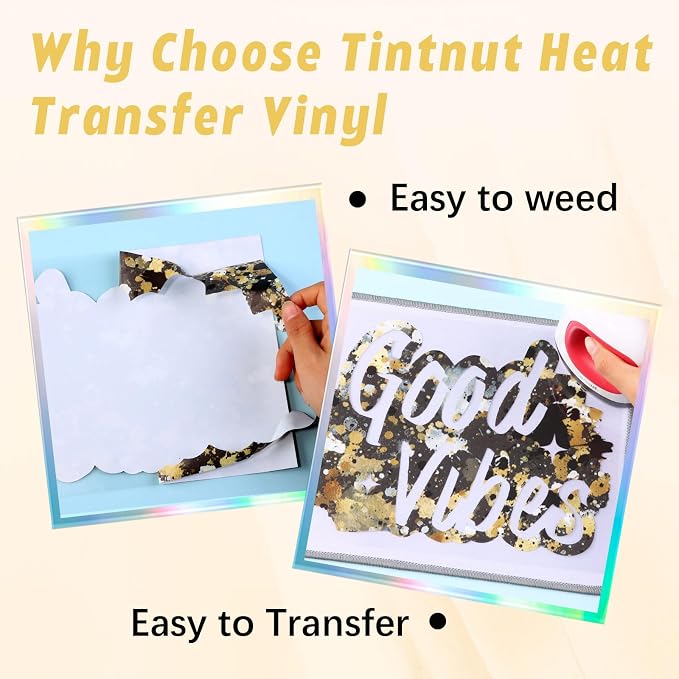 Tintnut Black Gold Splash Heat Transfer Vinyl Roll, stretch washable, works - Image 3