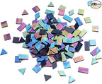Lanyani Iridescent Mosaic Tiles 200 Pieces Bulk Stained Glass Tile by LanyaniArtGlassMosaics