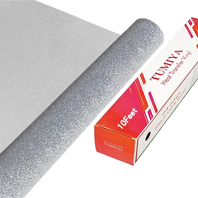 TUMIYA Silver Glitter Heat Transfer Vinyl HTV Roll by TUMIYA