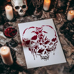 Triple Struggling Skulls Journal Stencil - Image 4