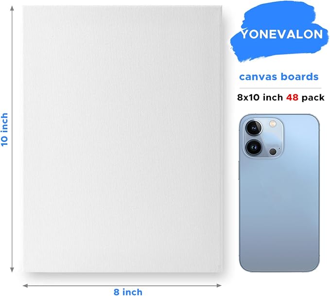 Canvases for Painting 48 Pack, 8x10 inch Blank Canvas Boards, Primed Acid-Free - Image 2