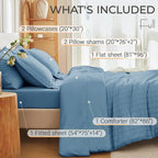 MUXHOMO 7 Pieces Full Comforter Set, Seersucker Bed in a Bag Full Size - Image 4