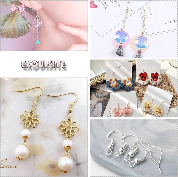 Hypoallergenic Earring Hooks 800 PCS/125 Pairs, Jump Rings, Ear Wires Fish Hooks - Image 5