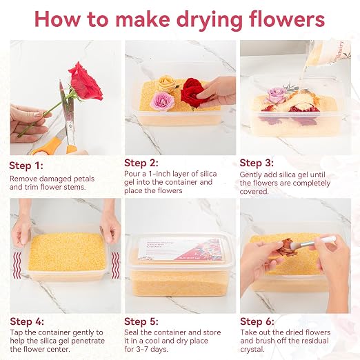 8 LBS Silica Gel Flower Drying Crystals, Reusable Color Indicating Flower - Image 5