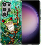 for Samsung Galaxy S25 Ultra Case, Frog Stained Glass Pattern Glossy 2 in 1 - Image 2