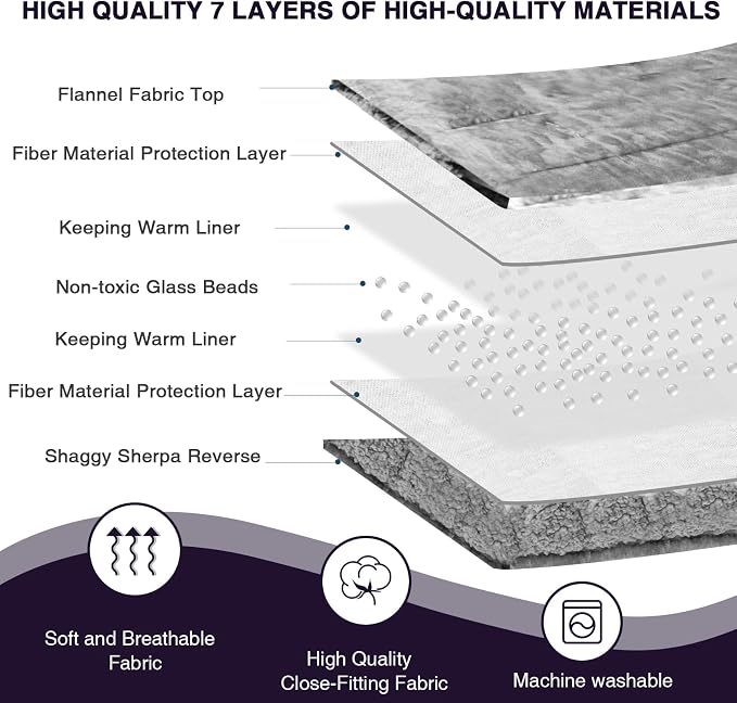 Aemicion Weighted Blanket Queen Size 15lbs, Dual Sided Cozy Fluffy Sherpa Heavy - Image 6