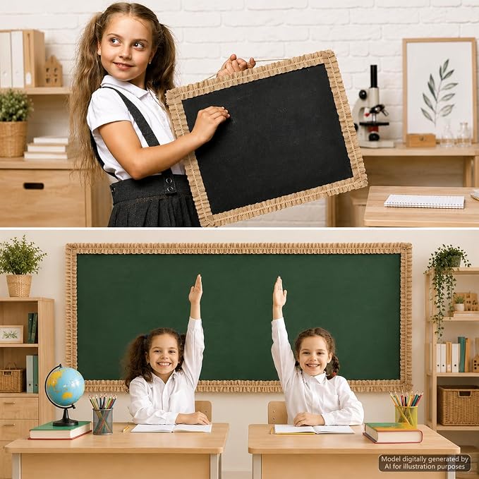 6 Rolls 40 Ft Ruffled Bulletin Board Borders Back to School Classroom Decor - Image 6