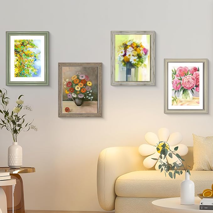 LUCKYLIFE 11x14 Picture Frame Set of 4, Display 9x12 Pictures - Image 6