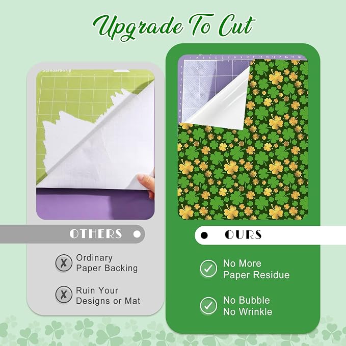 Tintnut St. Patrick's Permanent Vinyl 12 Pcs 12x10in Clover Pattern Vinyl | - Image 7