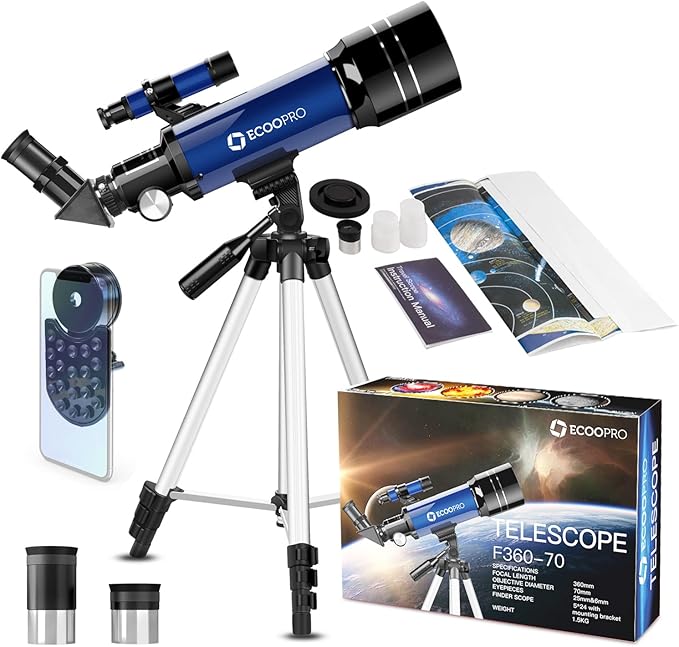 Telescope for Kids & Adults, 70mm Aperture 360mm Refractor Telescope for by ECOOPRO