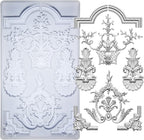 Art Mold for Polyclay Air Dry Clay Plaster, Medallion Frame by FUNSHOWCASE