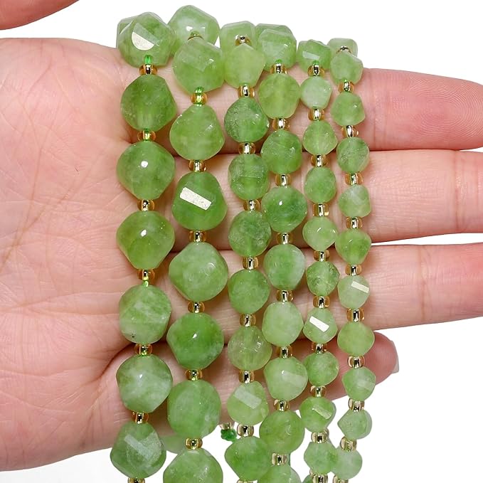 42pcs Natural Green Jade Stone Beads - Image 4